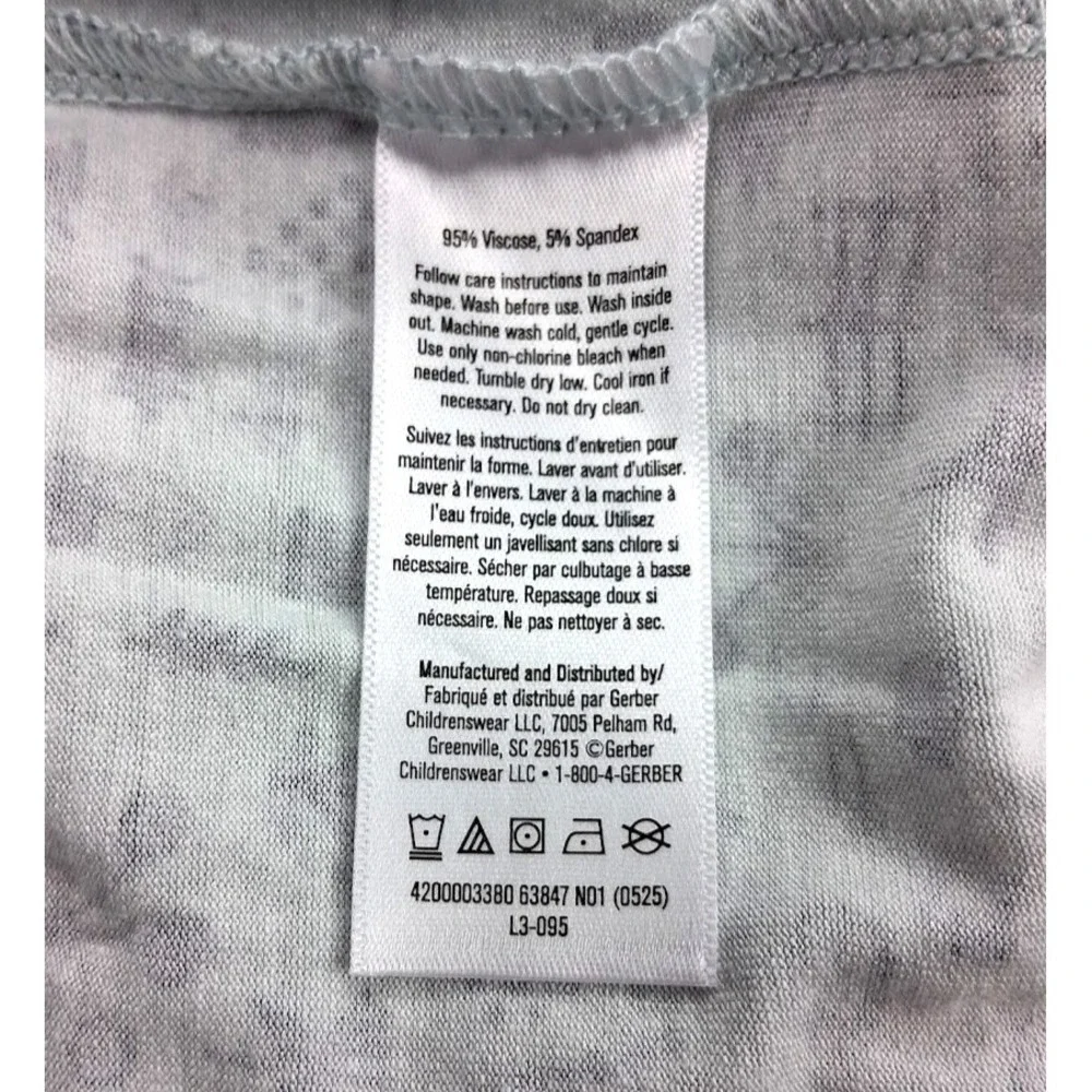 2 Modern Moments Soft Viscose Sleepers Unisex 2T Toddler Open Feet Gray Blue NEW